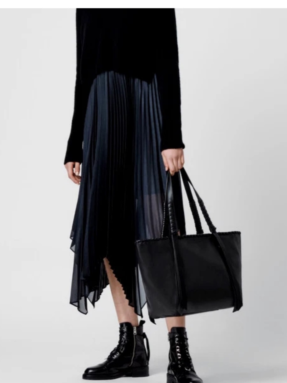 Allsaints Small Kepi East/West Leather Tote